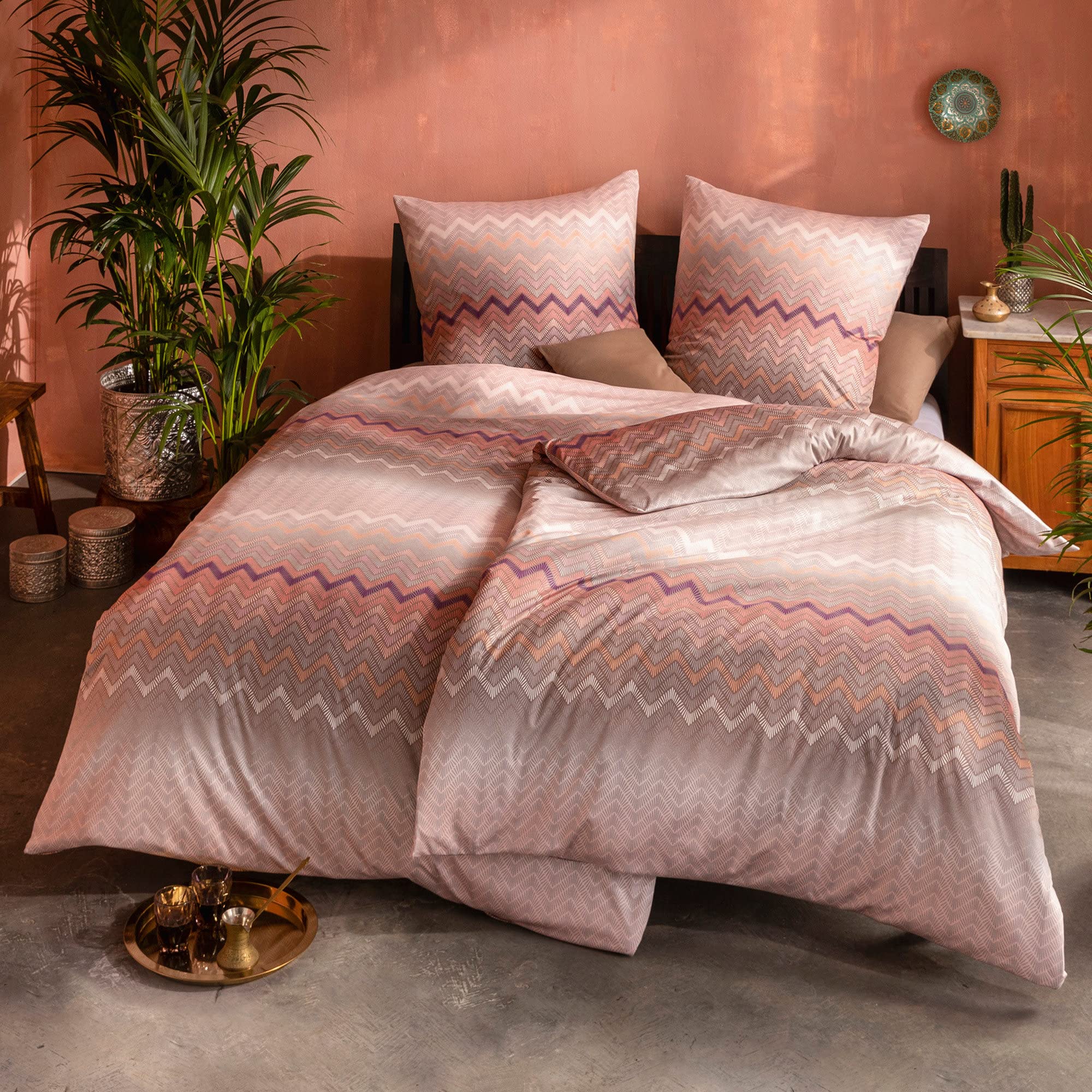ESTELLA Mako Interlock Jersey – Biancheria Da Letto In Cotone Egiziano, 1 Copripiumino 155x220 + Federa 80x80, Marie - 4