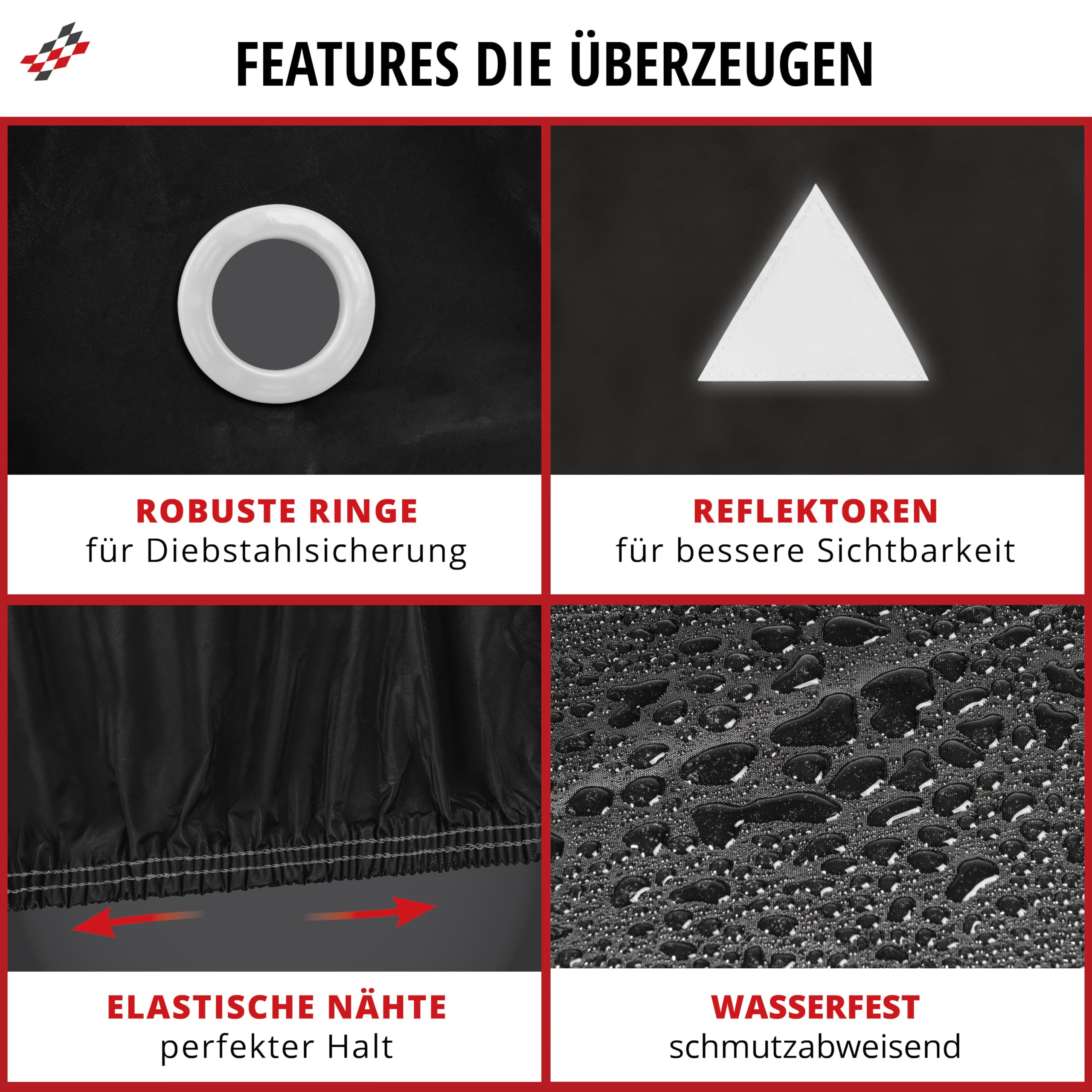 Walser Abdeckplane Quad All Weather Basic, Quad Abdeckplane wasserdicht, Quad Garage, Quad Zubehör, UV-beständige Quad Abdeckplane auch für E Quad, Quad Plane, wetterfeste Abdeckung Plane schwarz L