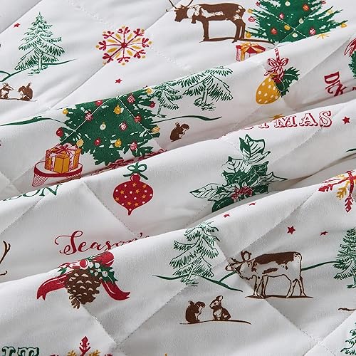 Miniatura 9 de Great Bay Home Juego de edredón de bosque de invierno azul King con fundas de almohada, colcha reversible con patrón versátil de vacaciones (incluye