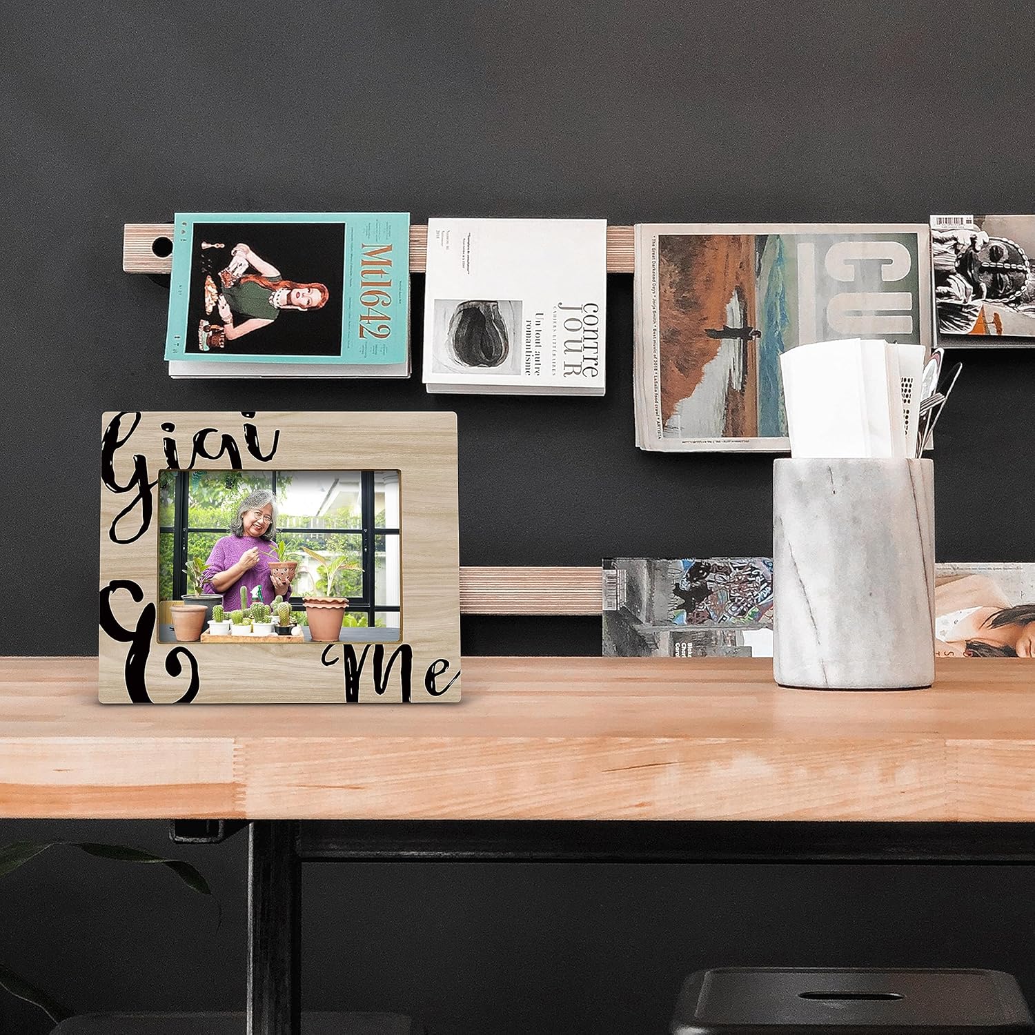 FONDCANYON Gigi and Me Picture Frame - Gigi Gifts for Mother's Day, Birthday - Rustic Grandma and Me Photo Frames (5x7 Inch) - Image 2