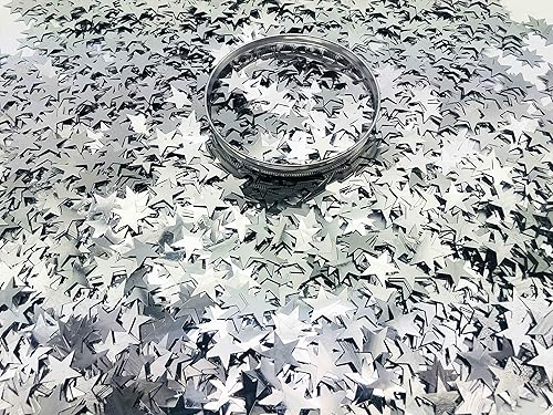 Miniatura 10 de Confeti de estrella con purpurina de 8.82 oz, estrellas metálicas de 0.78 pulgadas, confeti de mesa de papel de aluminio para decoración de boda,
