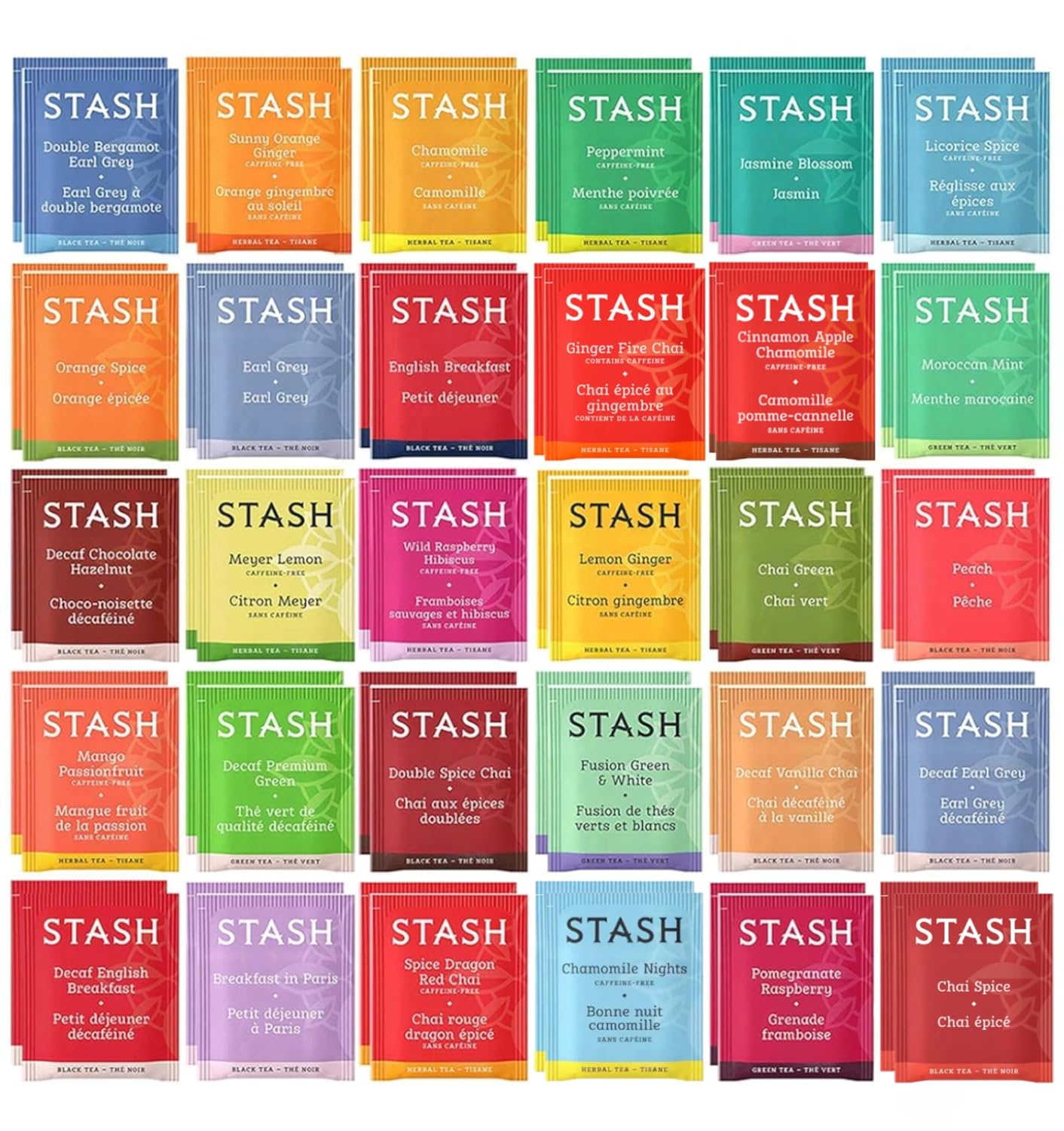Stash Tea Sampler Assortment: 52 Tea Bags, 30 Flavors - Ideal Tea Gifts for Women, Men, Mom, Dad, Friends & Family