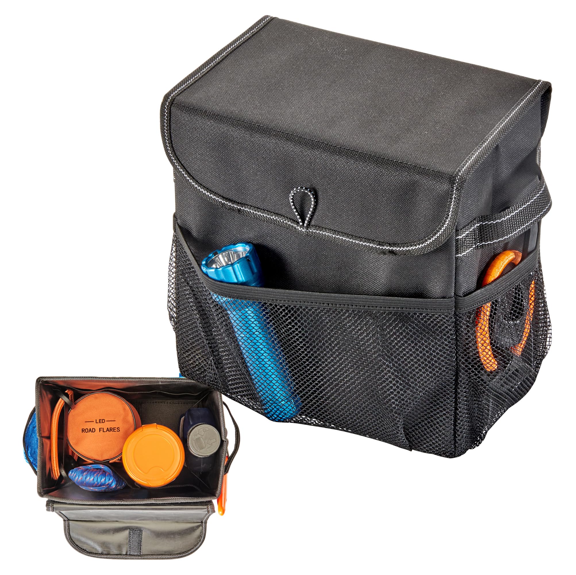 High Road Carganizer Car Storage Organizer with Lid - Multipurpose Small Car Storage Box, Back or Front Seat Organizer, Auto Console or Trunk Organizer - Univeral Fit in All Vehicles