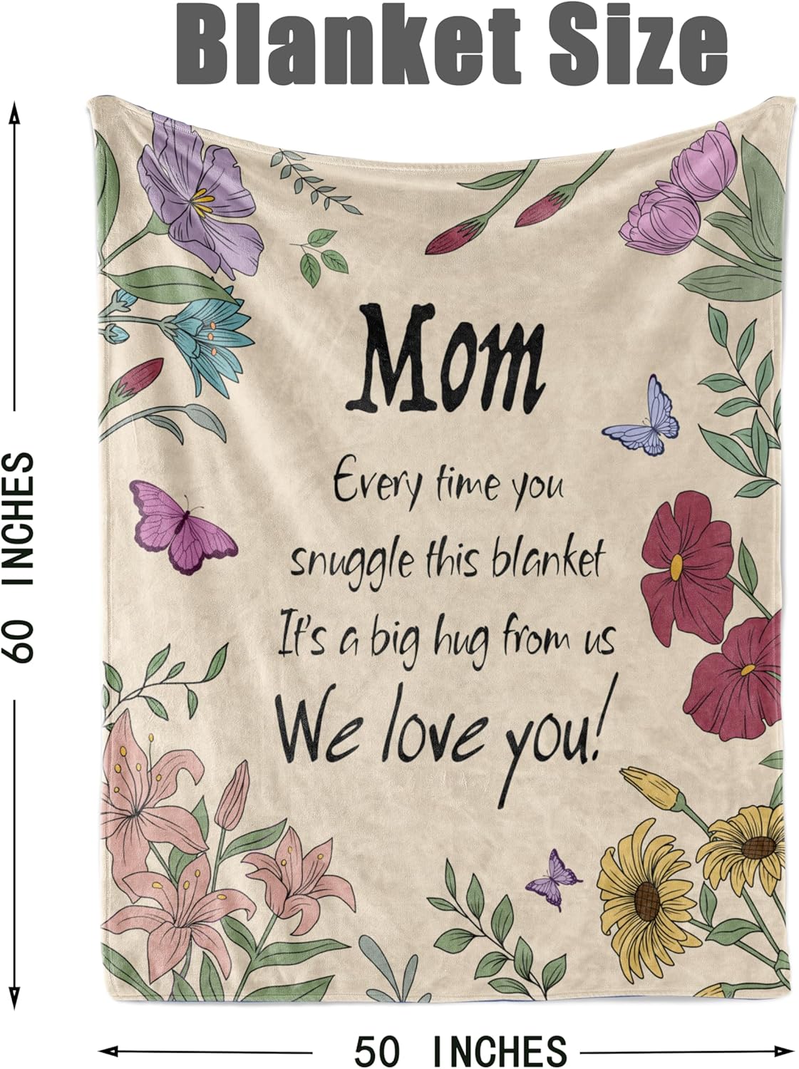 Blankets for Mom,Mom Gifts,Gifts for Mom,Moms Gift for Women from Daughter Son,Birthday Gifts for Mother,Gift for Mothers Day Blanket 50"x60"