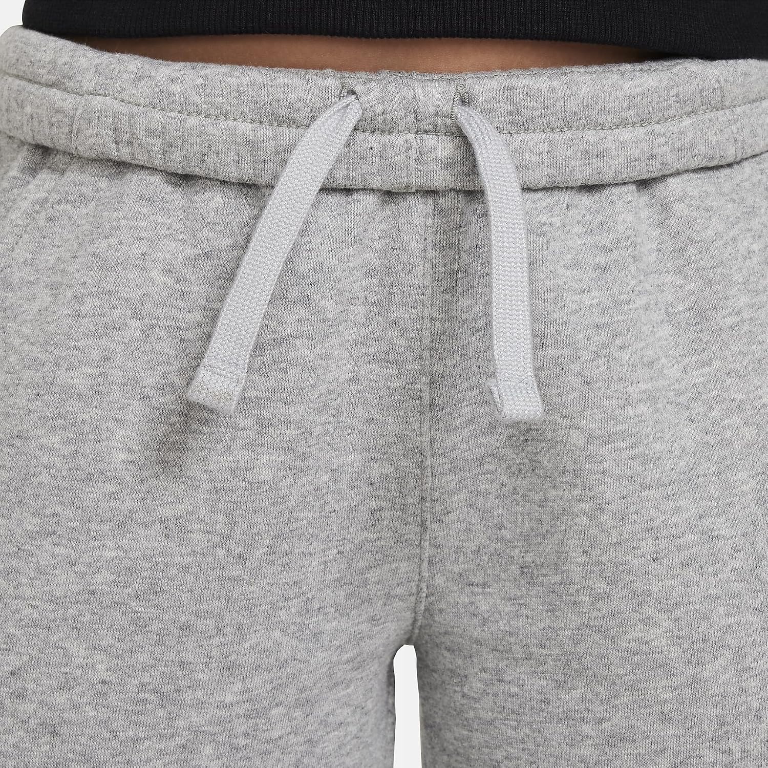 Nike Sportswear Club Fleece Big Kids' Open-Hem Pants (FD3010-063, Dark Grey Heather/Base Grey/White) Size Large