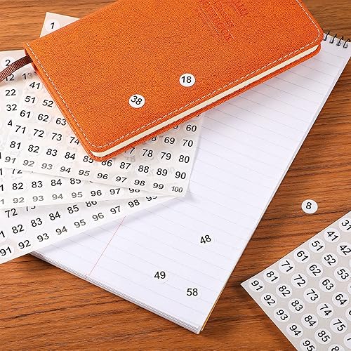 Vista 3 de Outus 50 Sheets 1 to 100 Vinyl Consecutive Number Stickers Small Round Labels Inventory/Storage Organizing Stickers for Indoor Outdoor, Storage