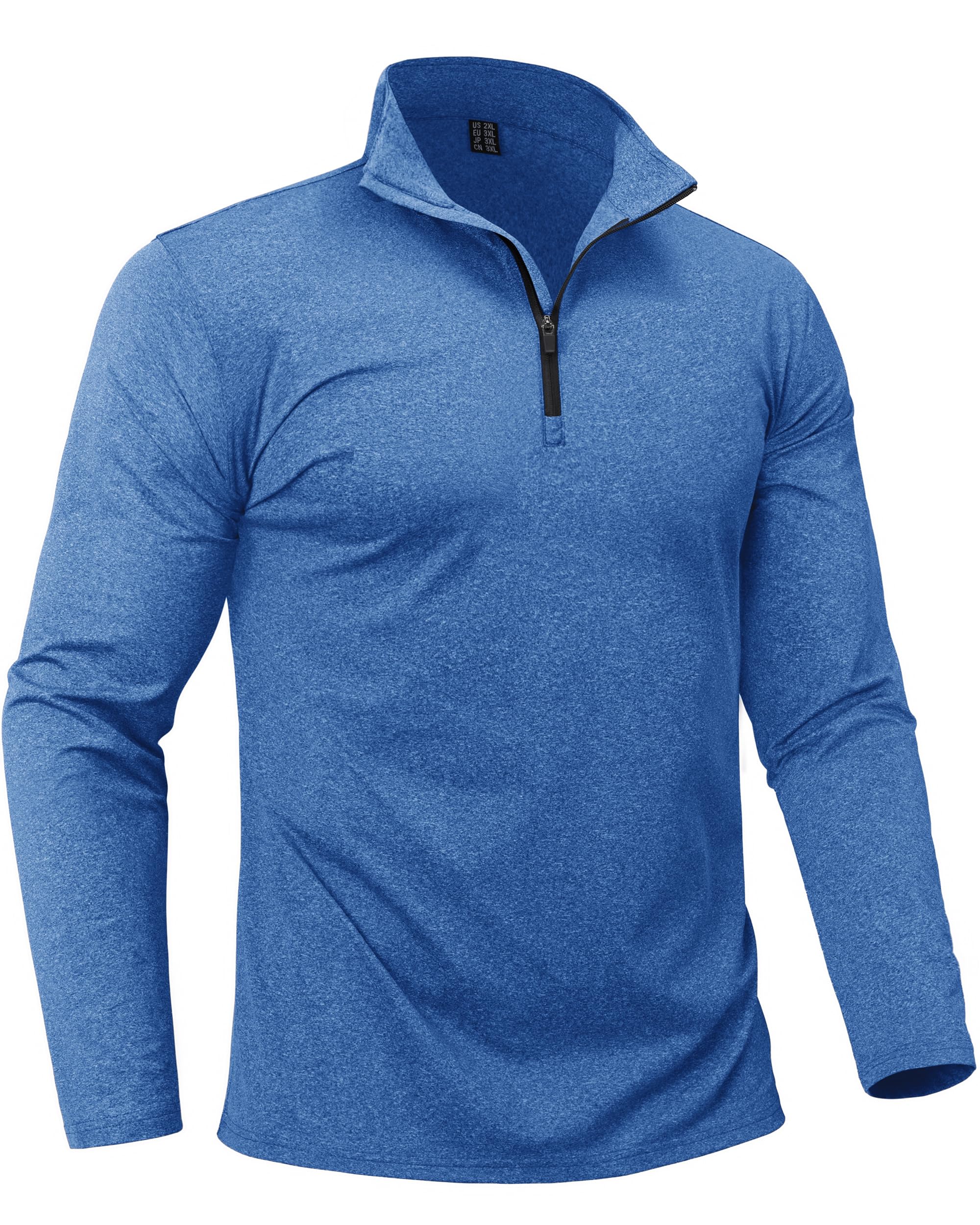 Boladeci Men's Quarter Zip Pullover Premium Fleece Lined Heather Long Sleeve Golf Shirts Midweight 1/4 Half Zip Sweatshirts