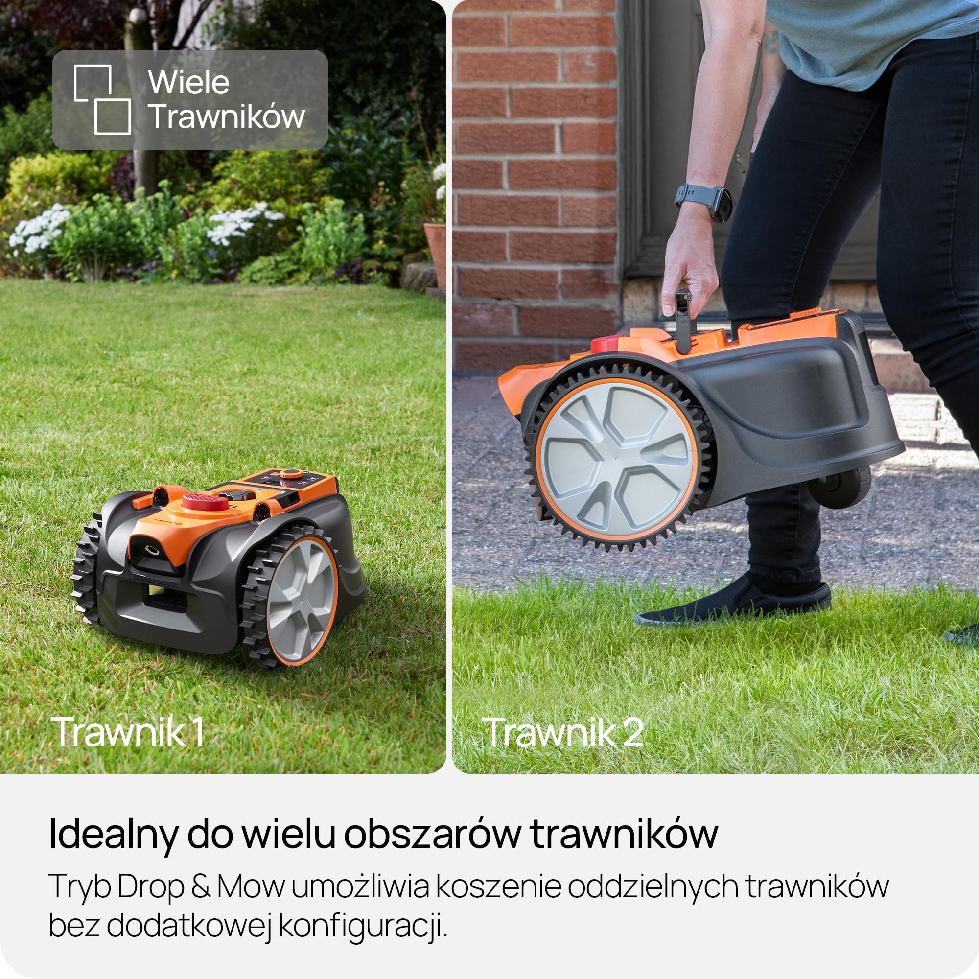 Lawnmaster AMB16i4 Plus kosiarka automatyczna, bez kabla ograniczającego do 600 m², unikanie przeszkód, nawigacja optyczna, automatyczna stacja ładująca, funkcja strefy zabronionej, aplikacja WiFi i