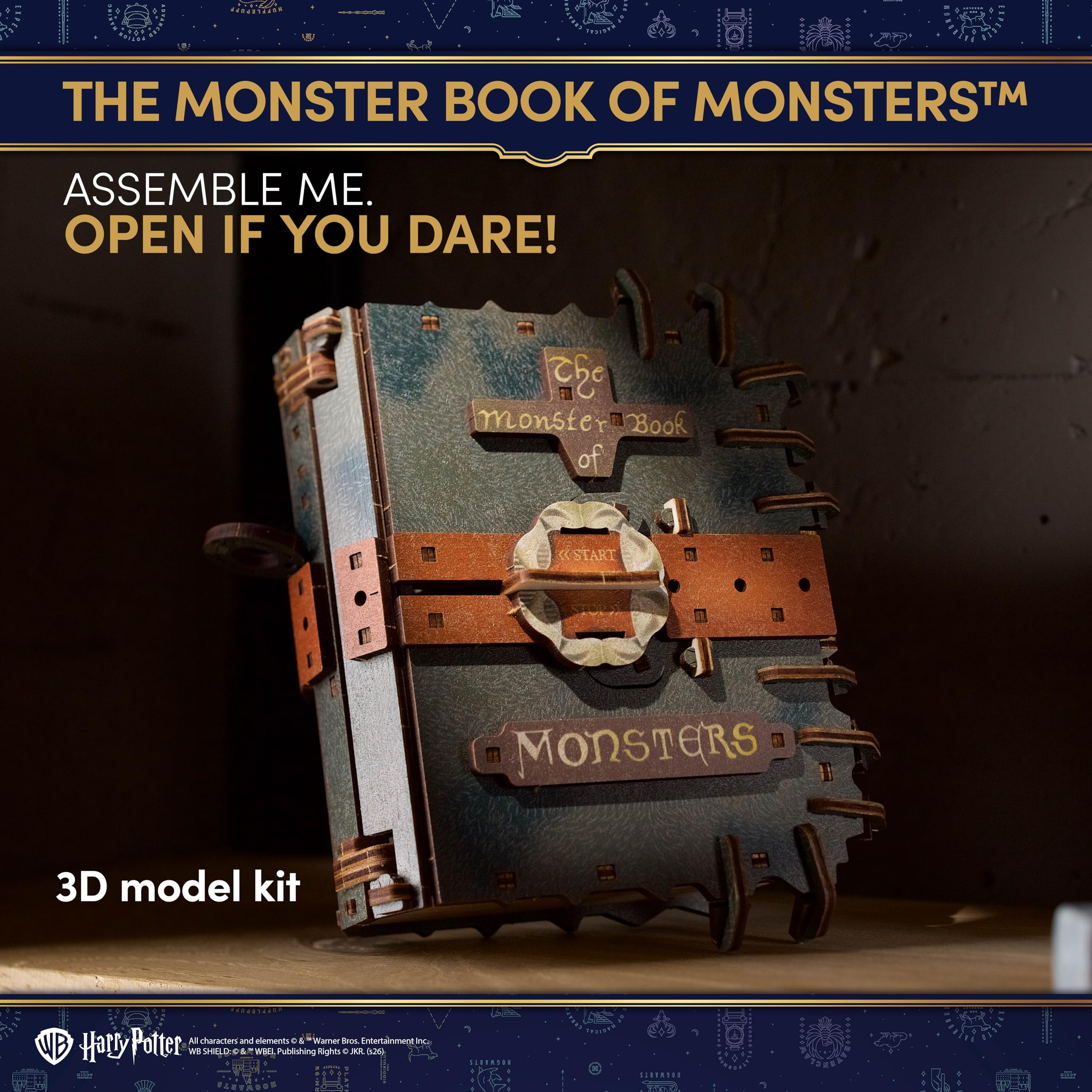 UGEARS Harry Potter das Monsterbuch der Monster - 3D Holzpuzzle Erwachsene, Modellbausatz Erwachsenen, DIY, Mechanisches 3D Puzzle Erwachsene, das Perfekte Geburtstagsgeschenk Mann, Magic Holz