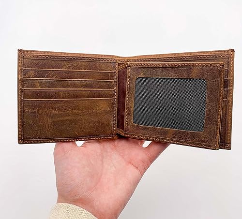 Miniatura 7 de Personalized Valentines Day Gifts for Husband, Custom Engraved Monogram Wallet, Leather Wallet for Boyfriend Fathers Days, Anniversary, Wedding,