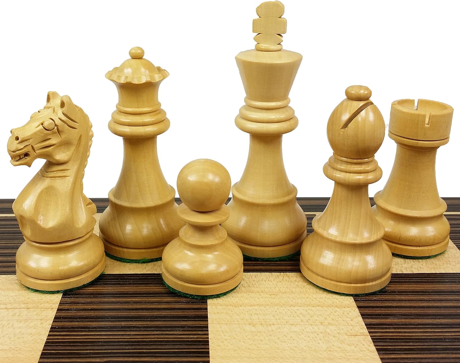 HPL 4 Queens - 3 3/4" King Staunton Supreme Knight Black and Boxwood Chess Men Set - NO Board