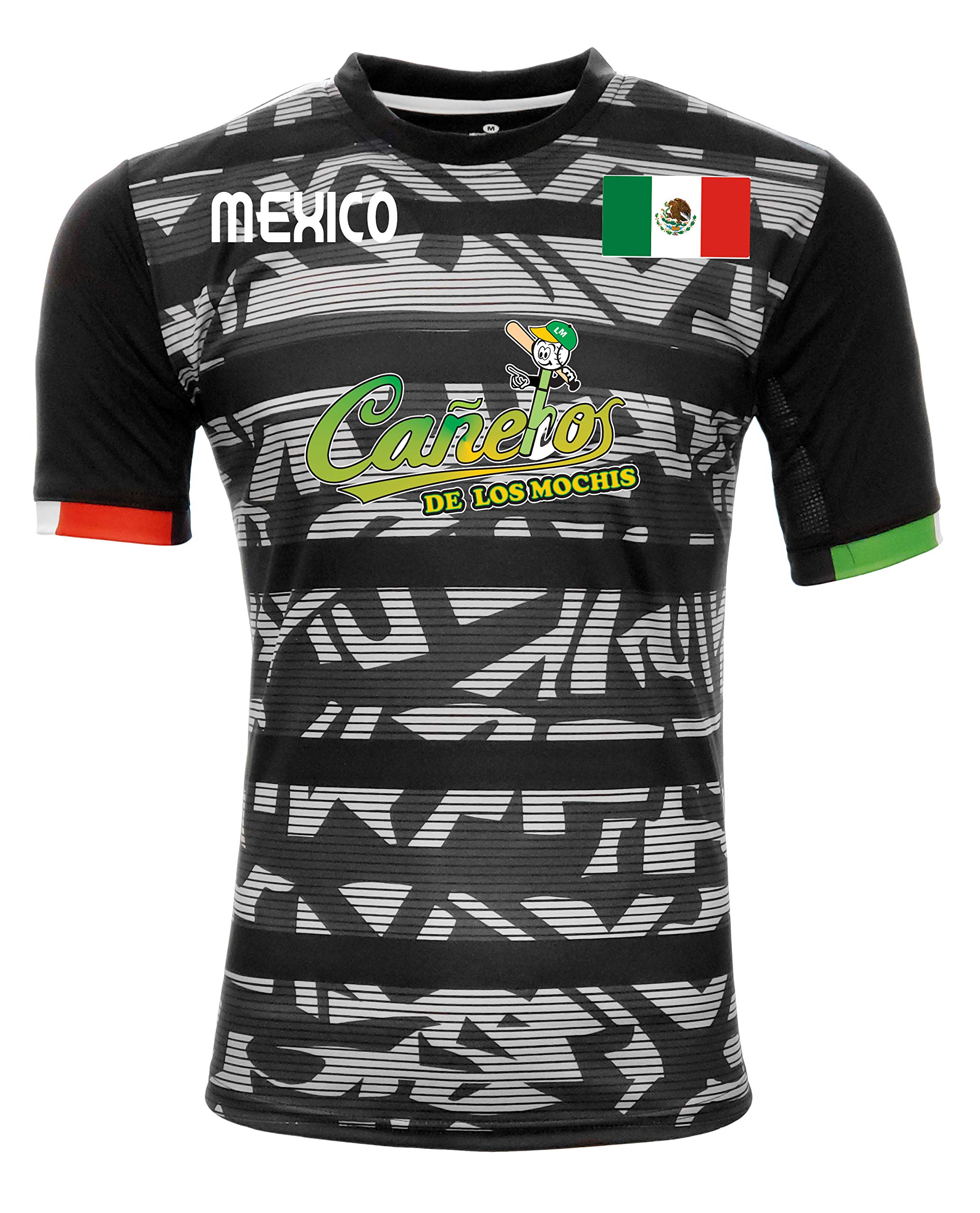 Jersey Mexico Cañeros de Los Mochis 100% Polyester BlackGrey_Made in Mexico (XXX-Large)