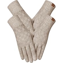 REACH STAR 2 Pairs Winter Gloves for Men and Women Touch Screen Elastic Thermal Knit Lining Warm Gloves for Cold Weather
