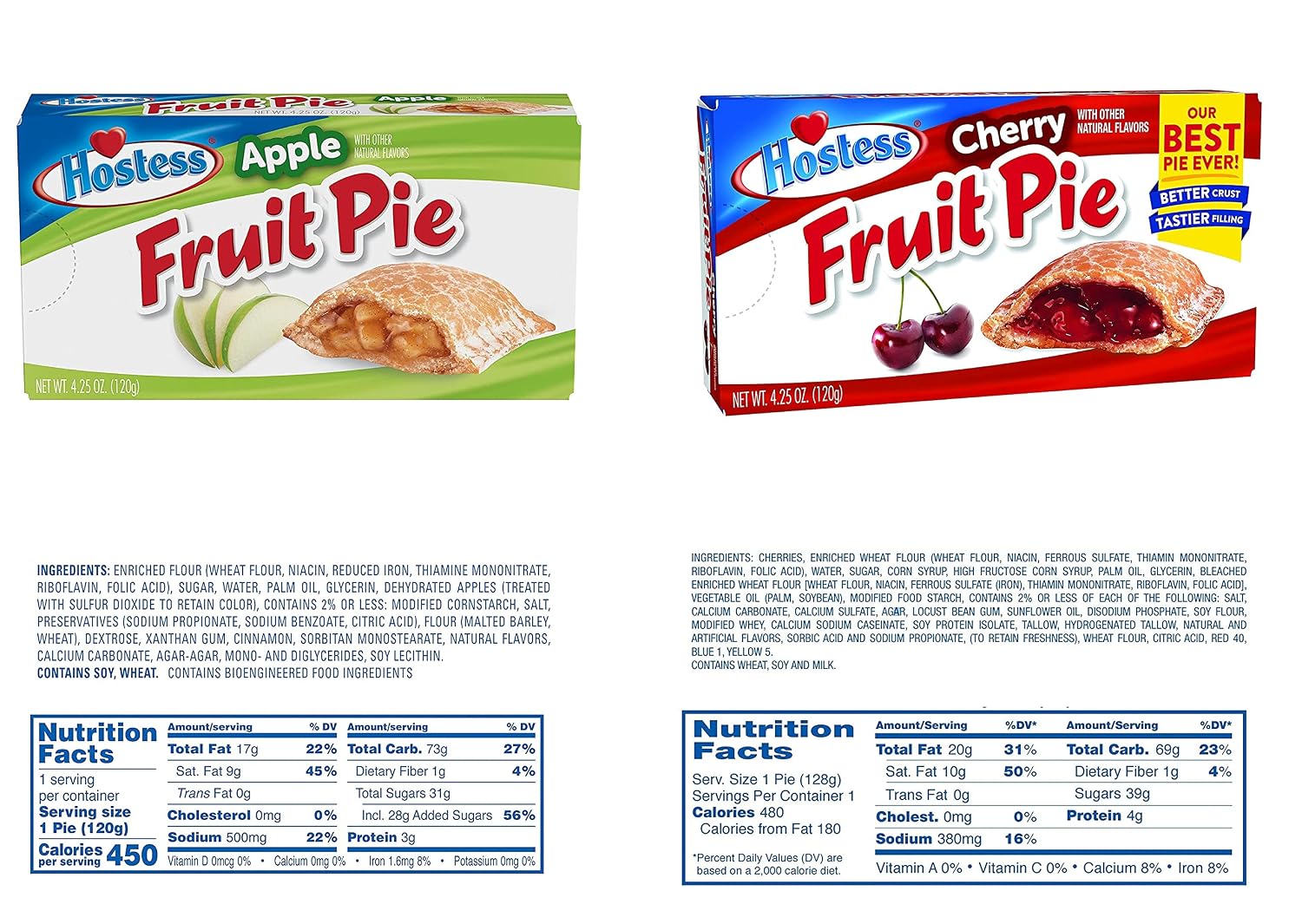 Tribeca Curations | Cherry and Apple Fruit Pie Combo by Hostess , 4.5 Ounce, 8 Count