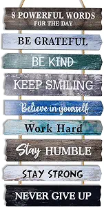 Inspirational Wooden Wall Sign Rustic Hanging Positive Quote Decor 10"x24"