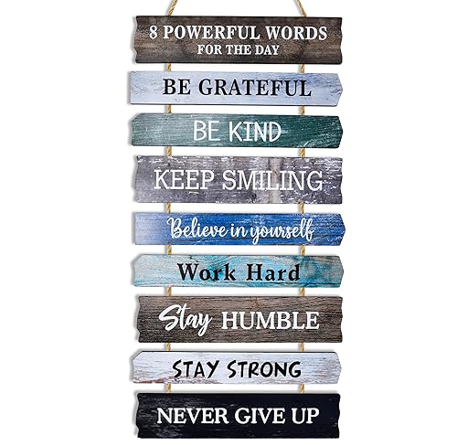 Inspirational Wall Art Decor for Office, Wooden Rustic Hanging Motivational