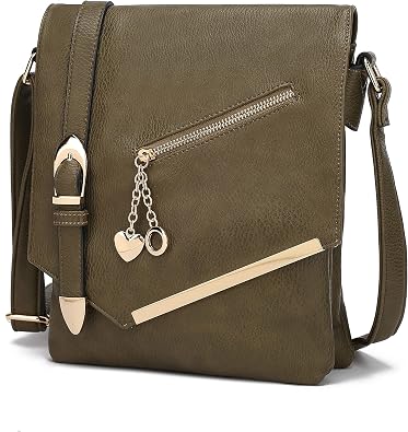 Mia K Crossbody Sling Shoulder Bags for Women - Vegan Leather Small Purse Handbag