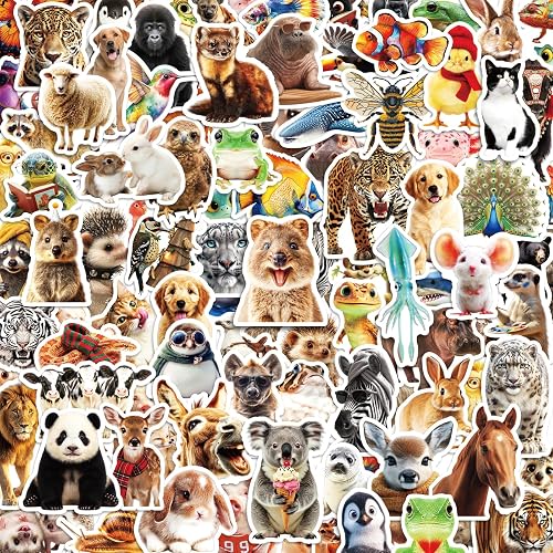 300PCS Cute Animal Stickers for Kids, Waterproof Vinyl Water Bottles Stickers for Kids, Teens, Fun Stickers for Kids Laptop, Kindle, Classroom, Phone Case, Luggage