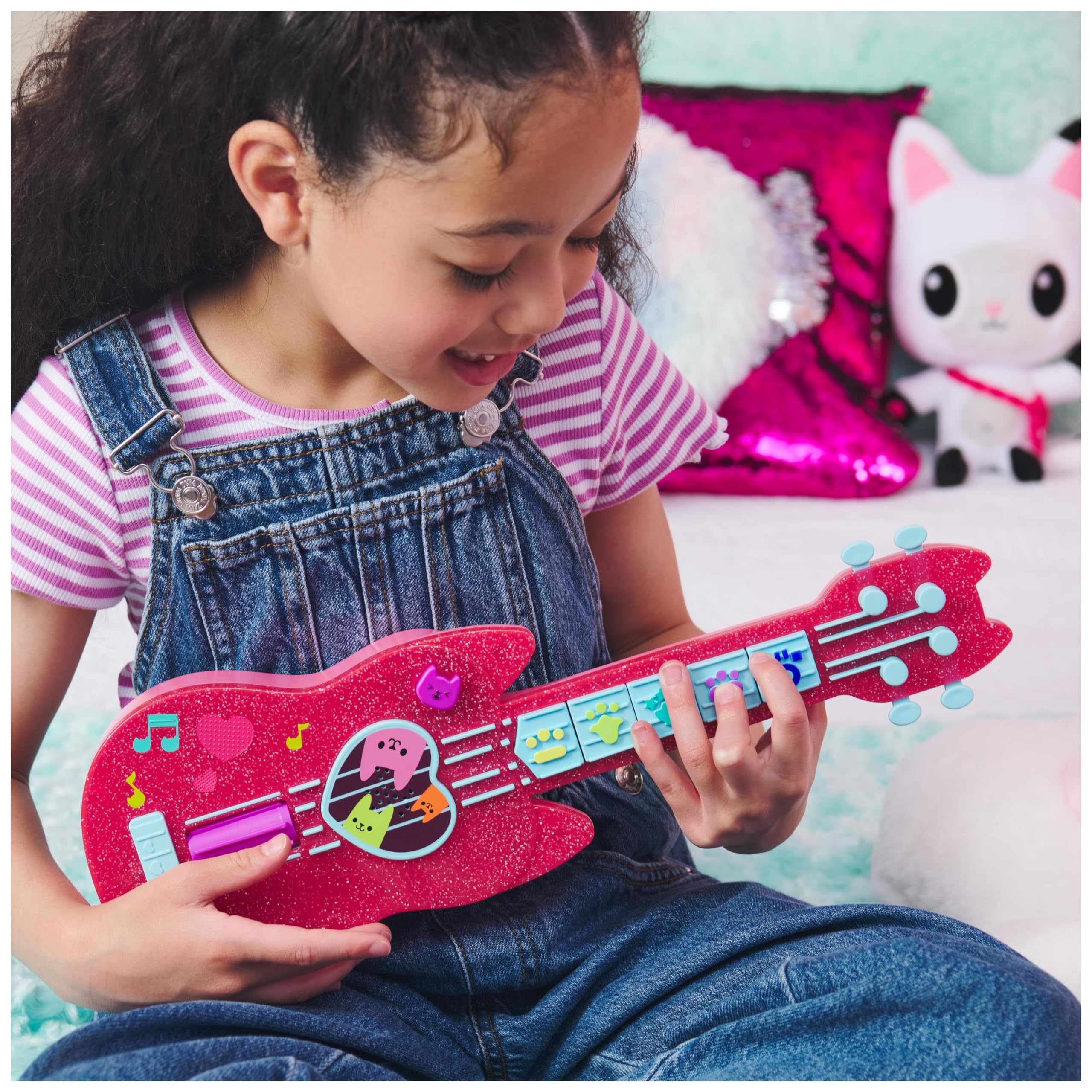 Gabby et la Maison Magique - Gabby Dollhouse - Ukulélé Interactif - Guitare Enfant - Chansons Effets Sonores - Dessin Animé Jouet Maison De Poupée - Jouet Enfant 3 Ans Et +