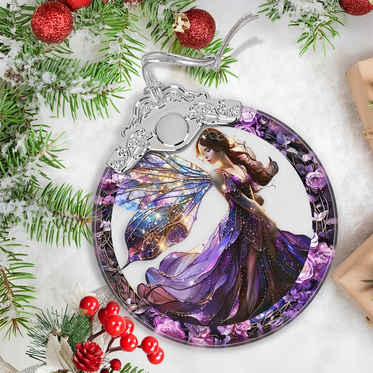 Christmas Stained Glass Fairy Ornament - Home Decor - Holiday Present Ideas - Gift Exchange - Beauteous Fairy - Image 5