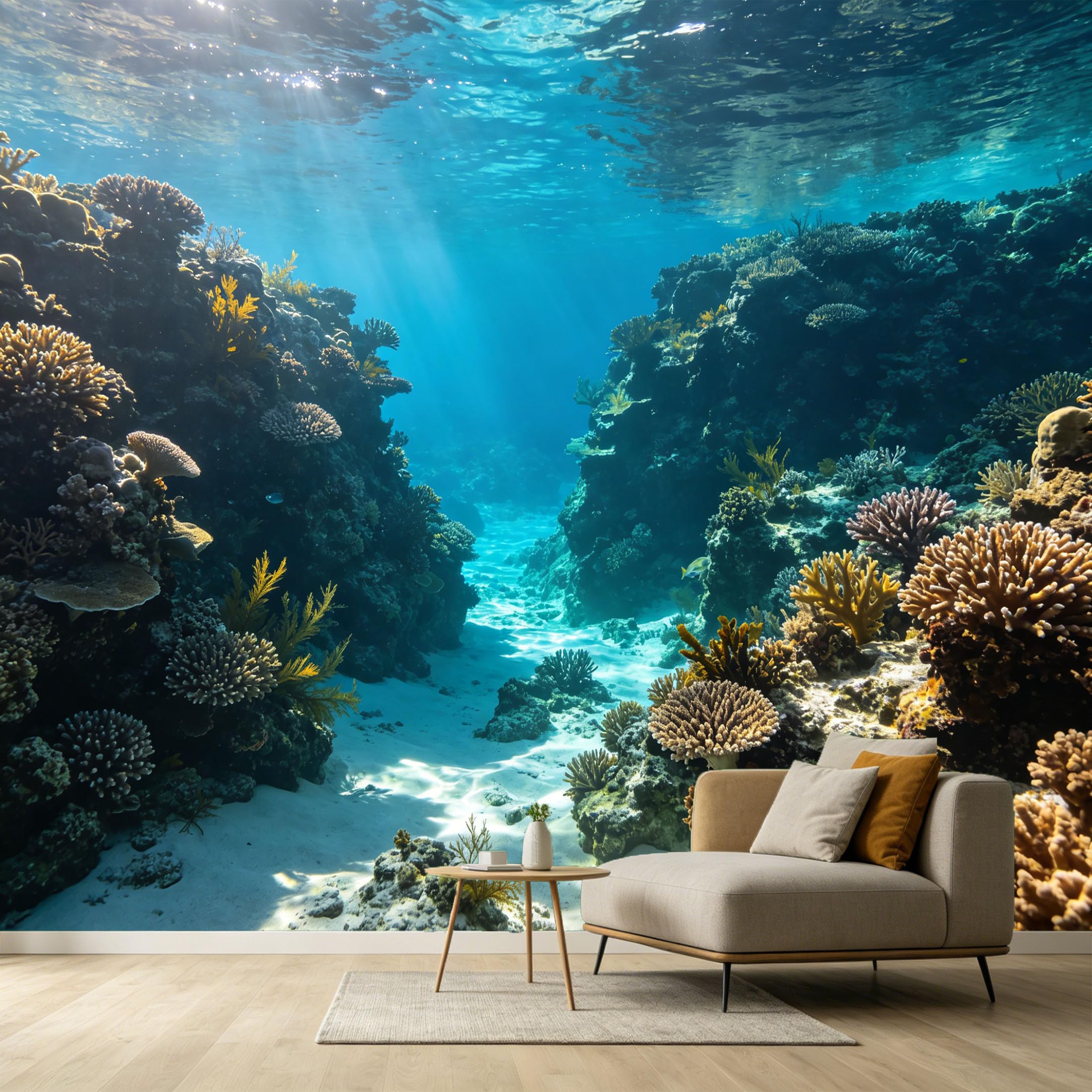 Custom Size Wall Murals Ocean Marine Tropical Coral Reef Underwater 3D Trompe L'Oeil SelfAdhesive Wall Fabric Removable Large Wallpaper for Photo Living Room