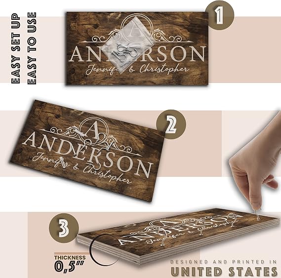 Personalized Wood Key Hooks for Wall Customized Housewarming Wooden Gift | C5