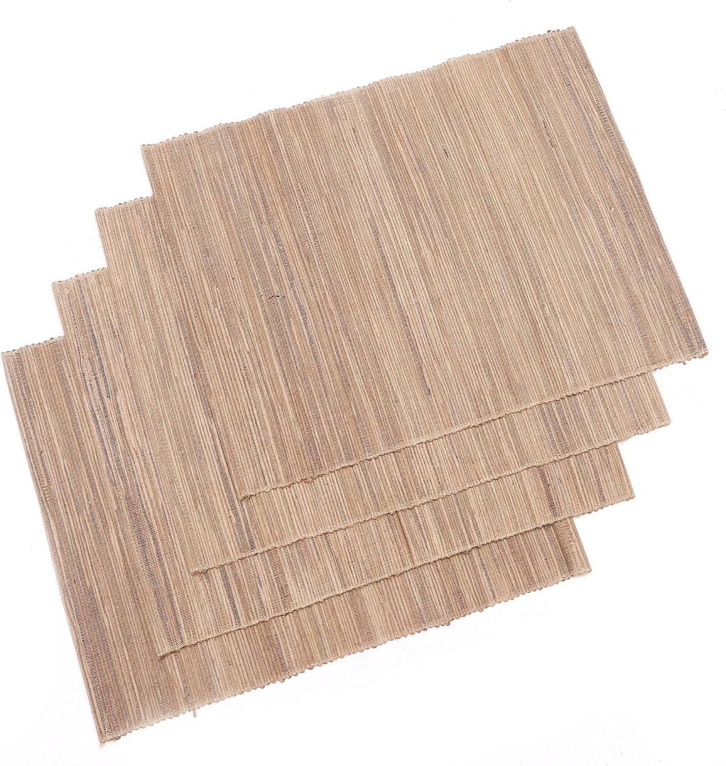 NOVICA Artisan Handmade Natural Fiber Cotton Placemats Artisan Brown Indonesia Tableware Linens 'Firewood'(Set of 4)