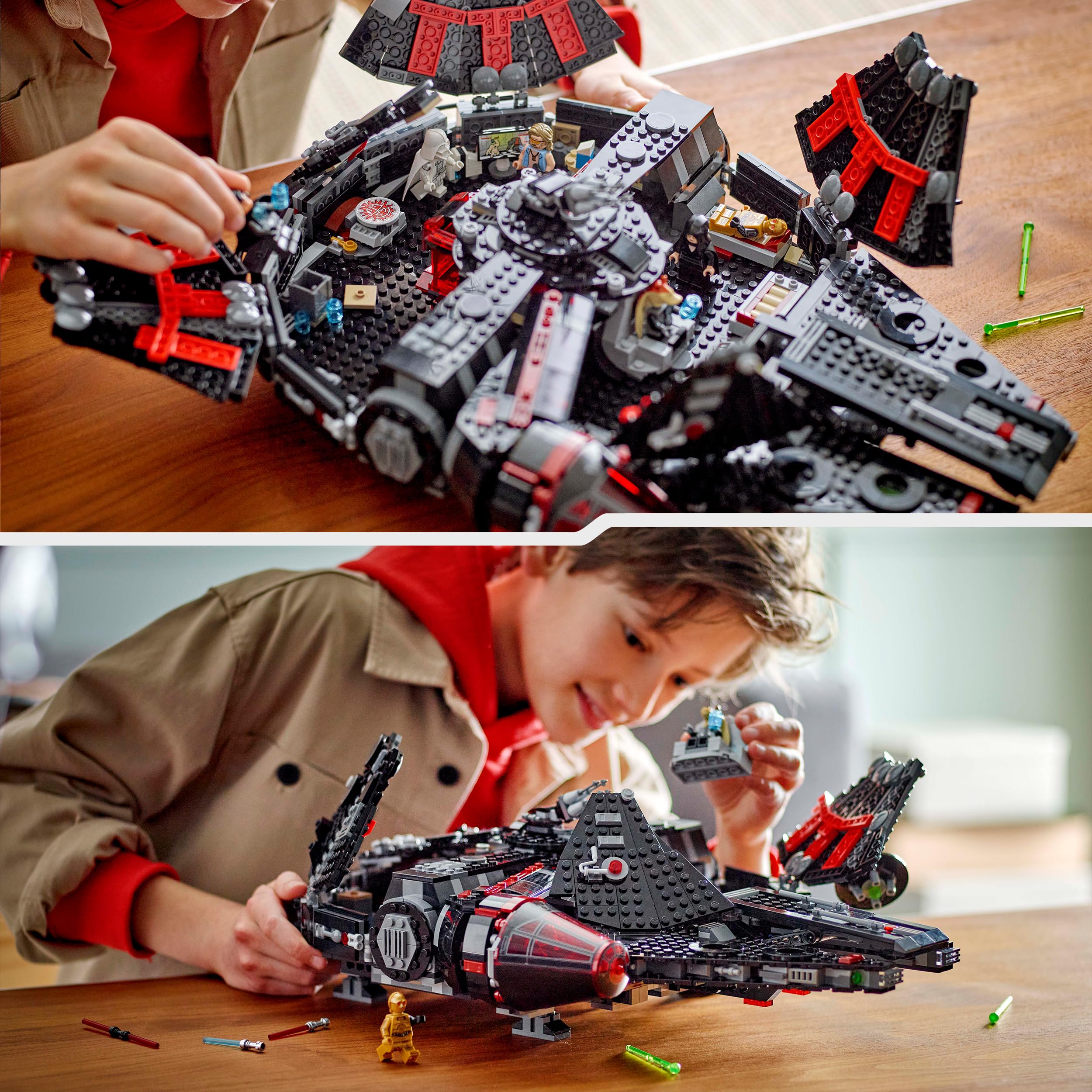 LEGO Star Wars 75389 Der Dunkle Falke – Spielzeug zum Ausstellen mit federbetriebenen Shootern, Kanonen und 6 Minifiguren, darunter C-3PO – Geschenk für Jungen ab 10 Jahren und Erwachsene