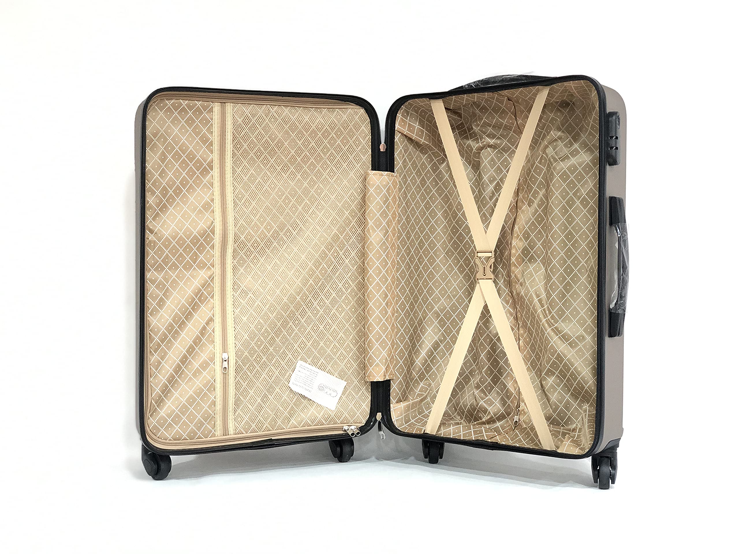 CELIMS - Valigia Media 20 kg Rigida Champagne a 4 Ruote Leggera | Valigia da Stiva 65cm | Lucchetto Integrato | ABS | Trolley Medio 65cm con 4 Ruote