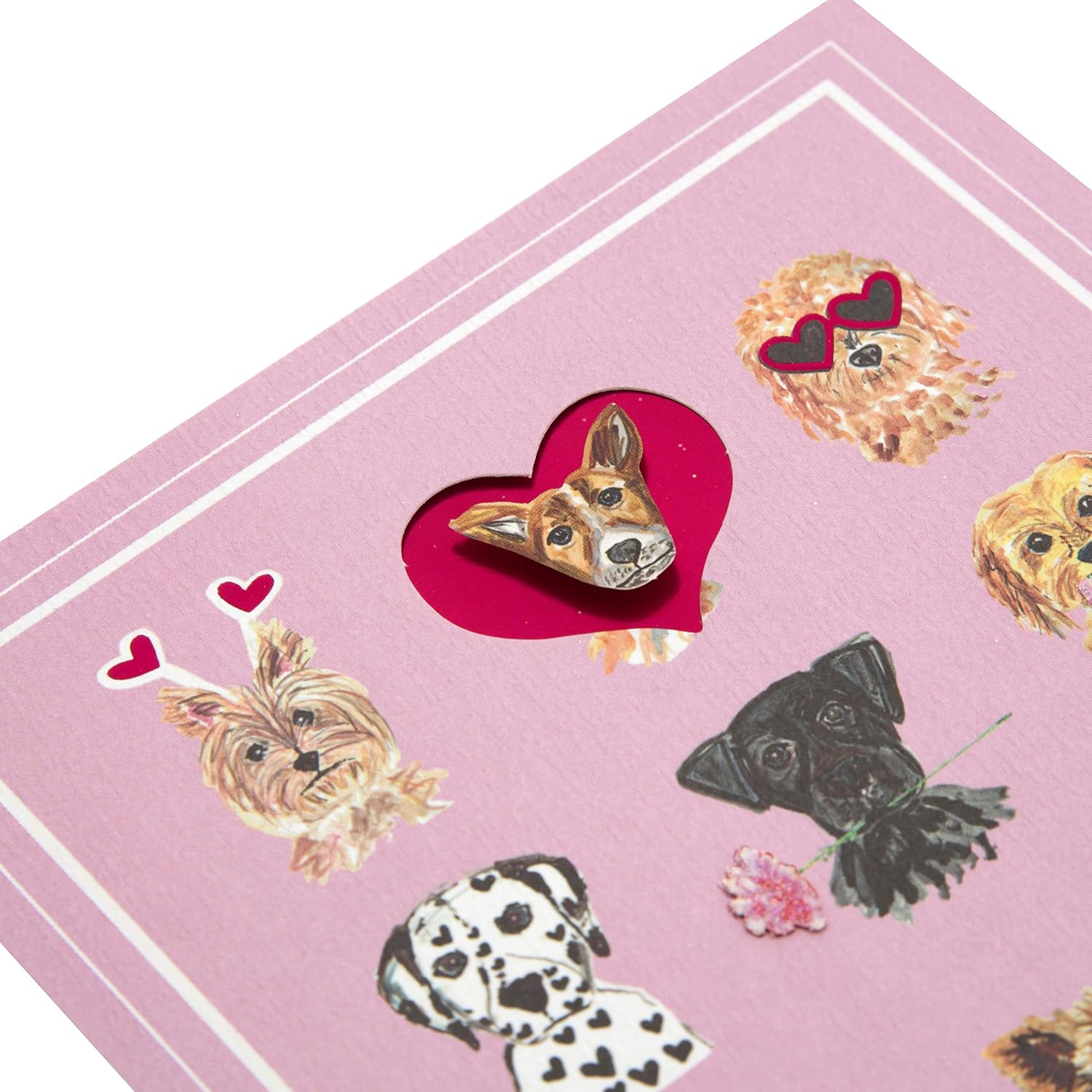 Hallmark Signature One I Love Valentine's Day Card 'Pups' - Small - Image 4