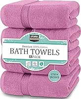 Vista 15 de Toallas de baño de algodón de lujo de 700 GSM (4 unidades, 27 x 54 pulgadas) por Utopia, Beige