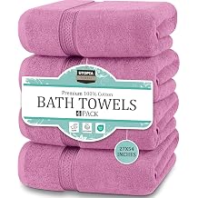 Utopia Towels 4 Pack Premium Bath Towels, 27x54 in, 600 GSM Cotton Pink