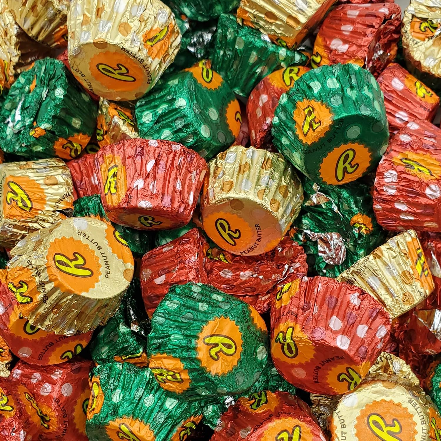 Reese's Peanut Butter Cups, Christmas Reese's Miniatures Stuffed with Reese's Pieces, (2 Pound)
