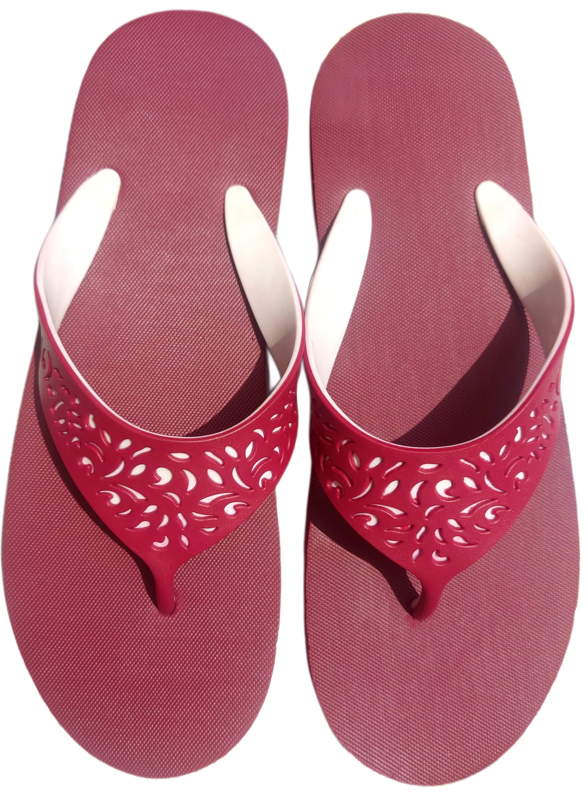 Sweety's Women's Festive Stylish Flip Flop Sandals | Anti Slip Microcellular Rubber Sole in Pink and Black Color | Water Proof Broad Cushioned Straps With Laser Cut Pattern, Lightweight | Slipper for Casual All Day Wear | UK Size 5, 6, 7, 8, and 9.-picture-11