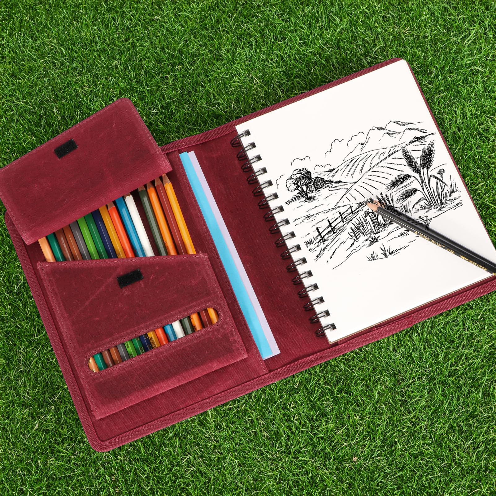 アートブック　下敷きセット Amazon.com: Plinyvel Travel Sketchbook Cover 5.5