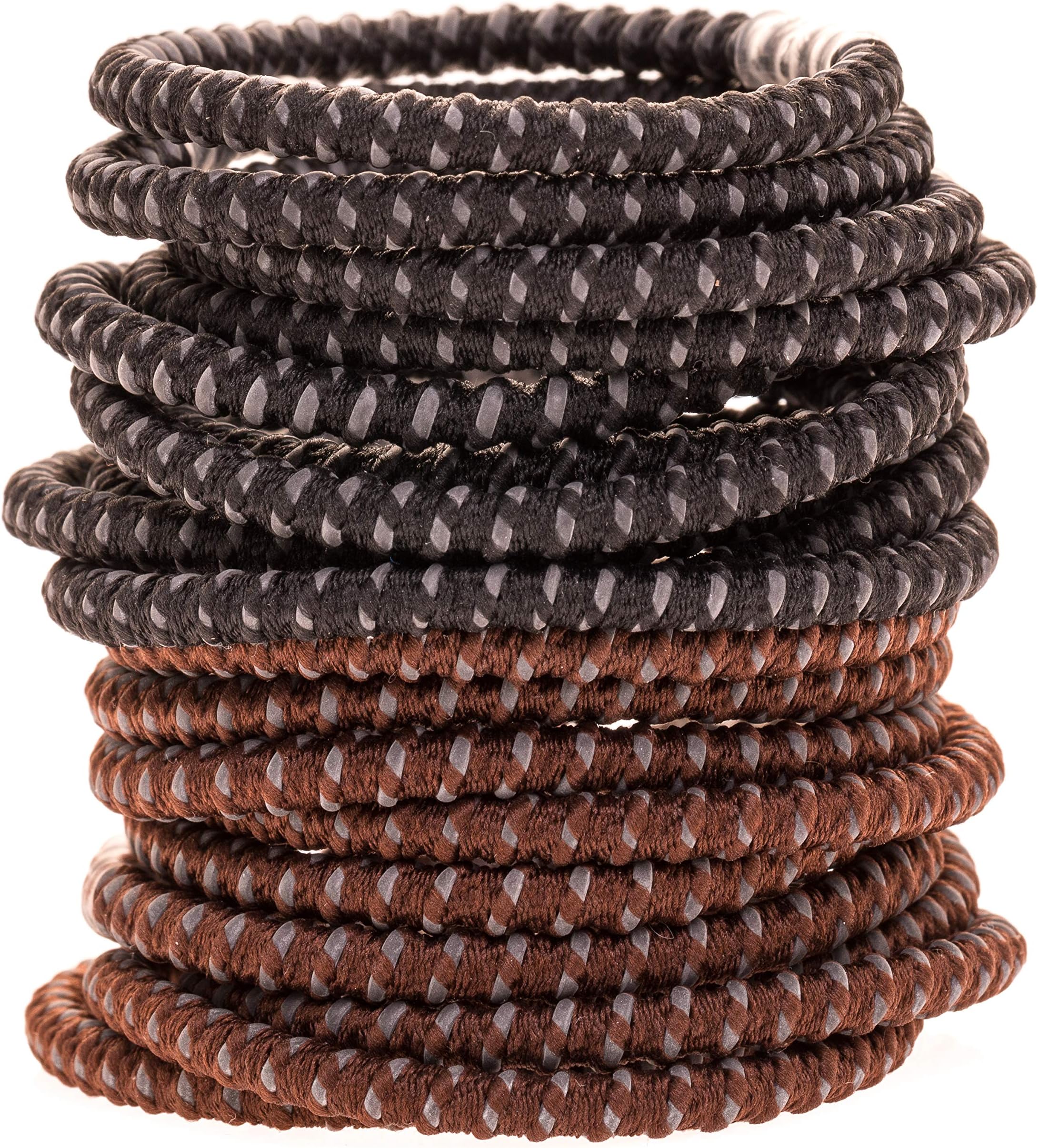 Hair Ties for Thick Hair Ties 18 Pcs Elastic Hair Ties No Crease Hair Ties for Girls Ponytail Holders Hair Tie Hair Elastics Brown Black Hair Ties for Women