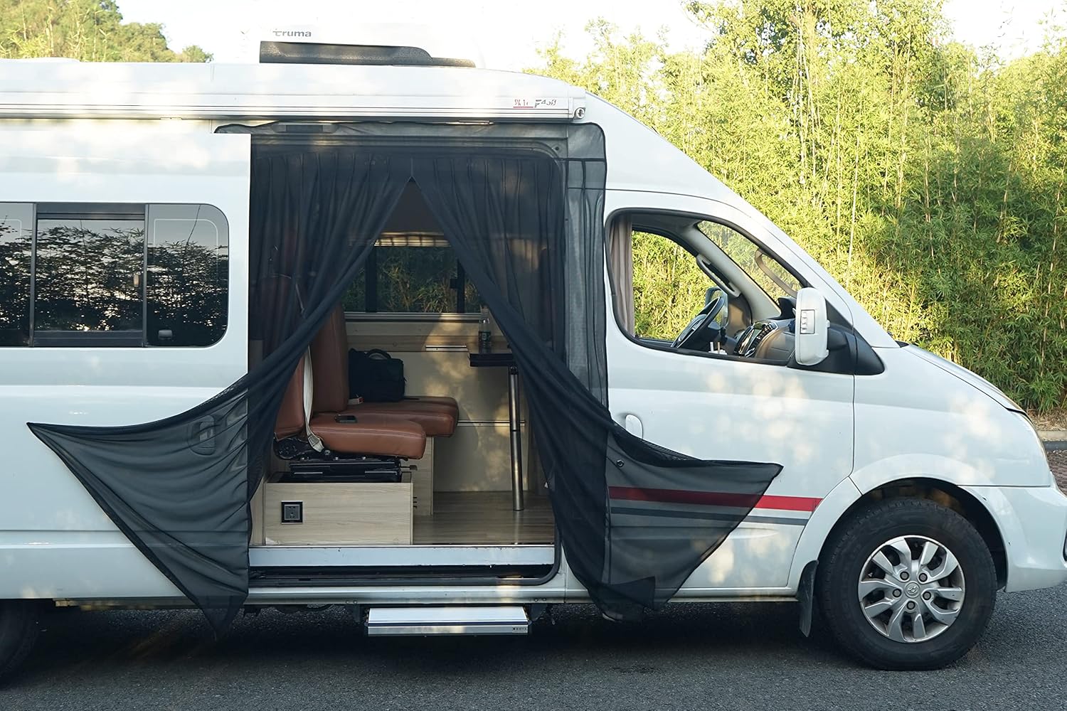 Sliding Door Magnetic Vans Screen for Sprinter Camper and Other Campervans，Easy Install, Magnetics on All Four Sides for Van Life Essentials, Magnetic Closure, 83"(H) x 63"(W)