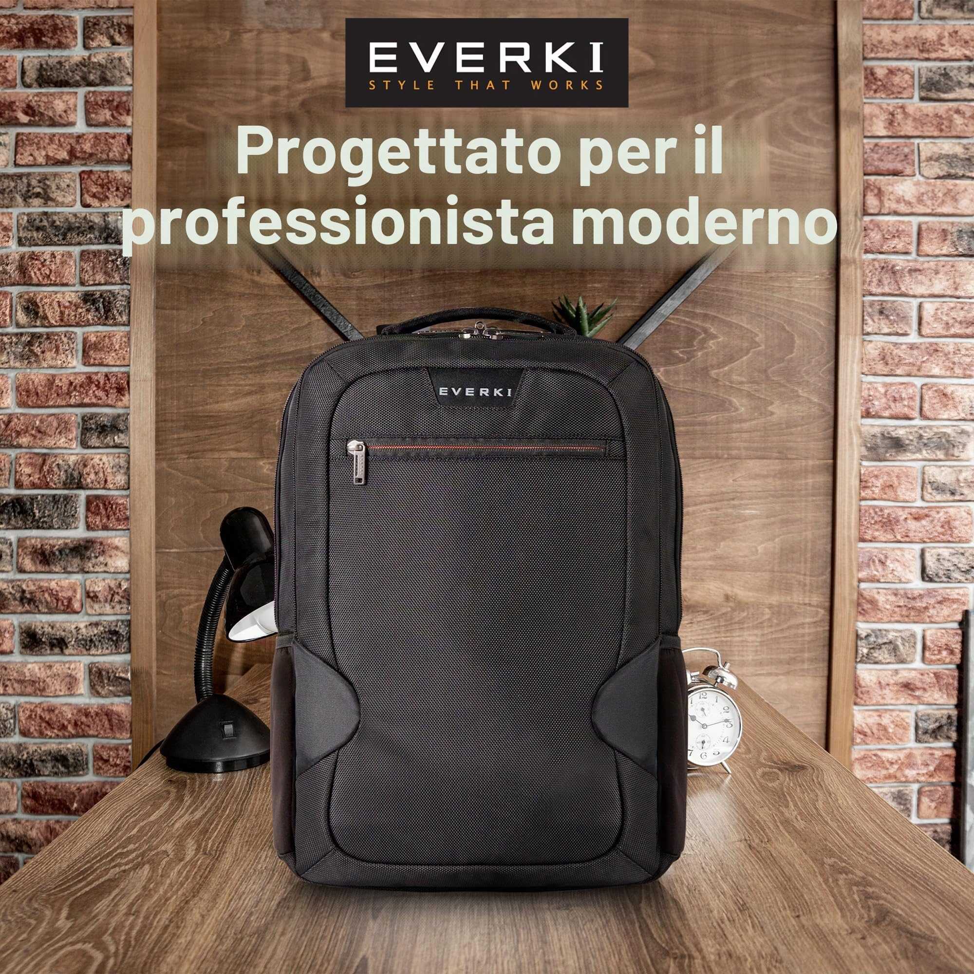 Everki Studio Slim zaino business per donna e uomo – zaino da viaggio, per MacBook Pro 15", borsa da lavoro idrorepellente – Nero (EKP118)