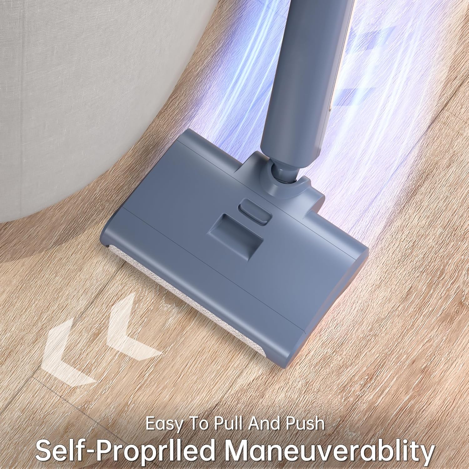 Cordless Wet Dry Vacuum Cleaner,Handheld Smart Vacuum Mop with Self-Cleaning for Hard Floor Low Carpet Pet Hair,Led Display, 60min Runtime,Dual Water&Dirt Tanks