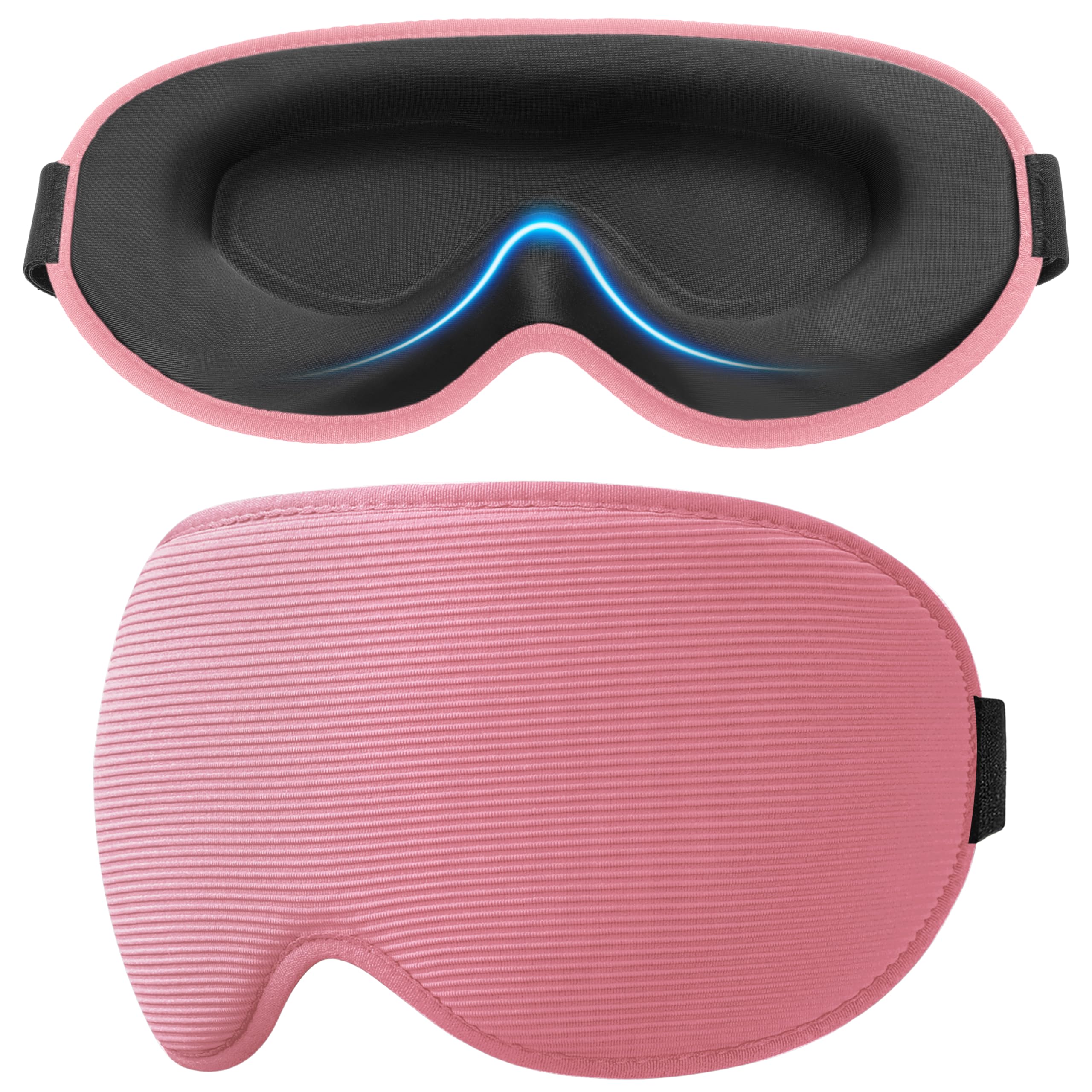 Gritin Schlafmaske für Seitenschläfer, Upgrade 3D Augenhöhlen Schlafbrille mit Verstellbarem Gummiband, Lichtblockierend & Atmungsaktiv, Augenmaske für Männer & Frauen, für Reise, Yoga, Nickerchen