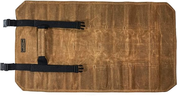 Readywares Tool Roll Bag | Heavy Duty Waxed Canvas Tool Roll with 18 Pockets and Pouch, Durable Canvas Tool Organizer with YKK Zipper, Built Tough for Tradesmen and Everyday Work