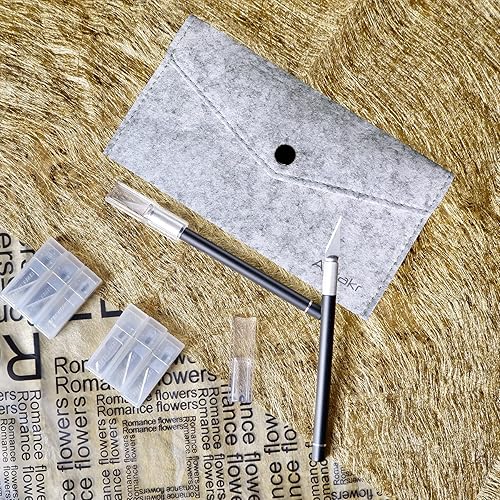 Miniatura 5 de Cuchillo de pasatiempos para manualidades, cuchillo Exacto, 2 cuchillos y 60 cuchillas con una bolsa, cuchillo de corte de precisión para cortar
