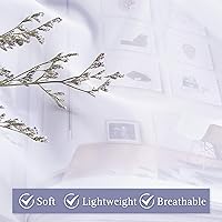 Vista 5 de NICETOWN Cortina transparente para puerta de patio, cortina vertical de gasa, panel de cortina extra ancho, tratamiento de ventana para puerta Blanco