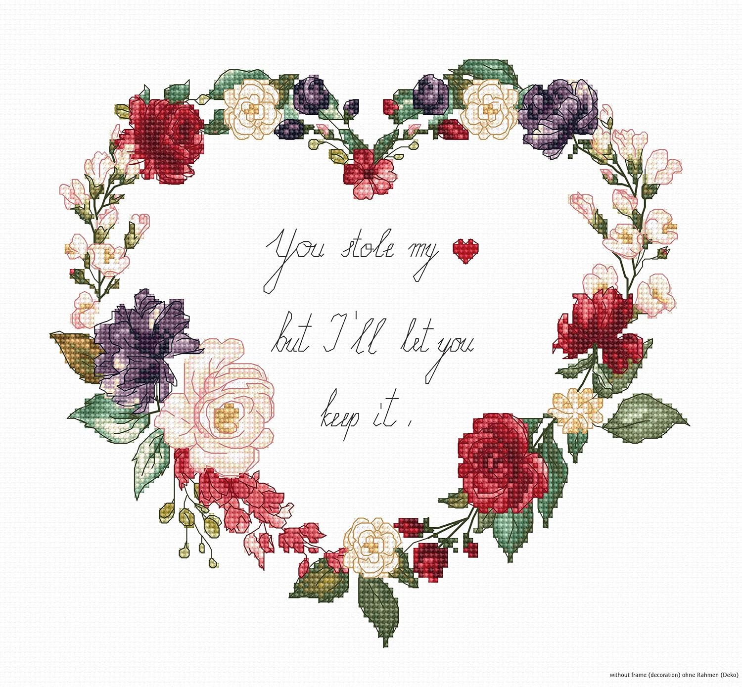Luca-S Counted Cross Stitch kit Heart, 20,5x19cm, DIY