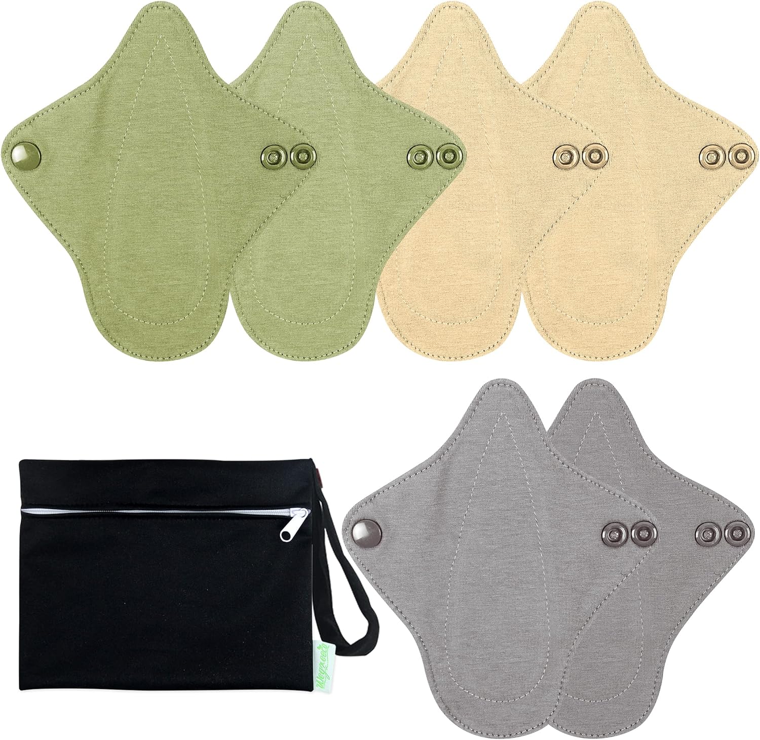 wegreeco 6 Pcs Reusable Menstrual Pads, Ultra Thin