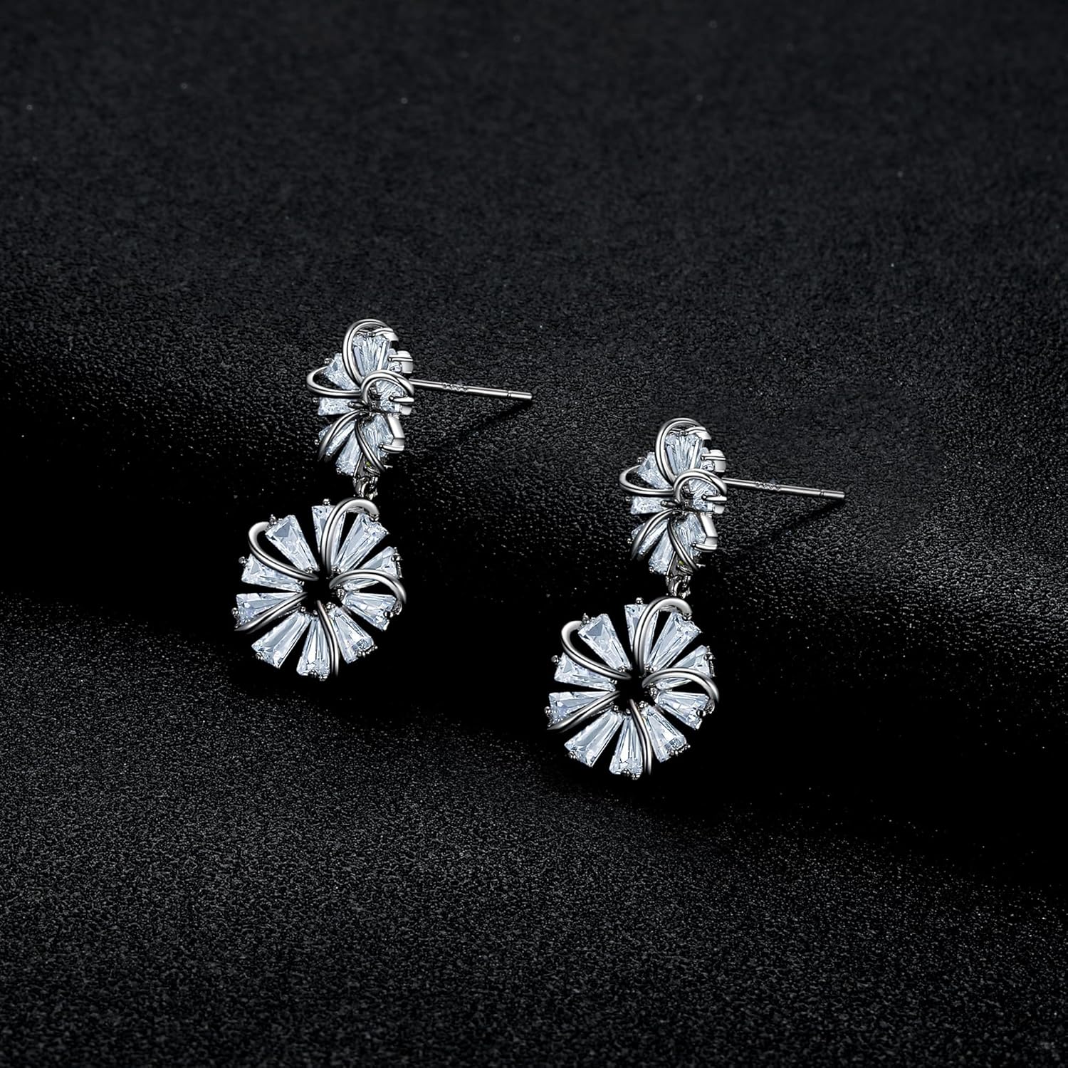 Gemsme Bridal Wedding Earrings for Brides Bridesmaides, 925 Sterling Silver Posts hypoallergenic Cubic Zirconia stud,Drop & Dangle Earrings for Women Jewelry Gifts