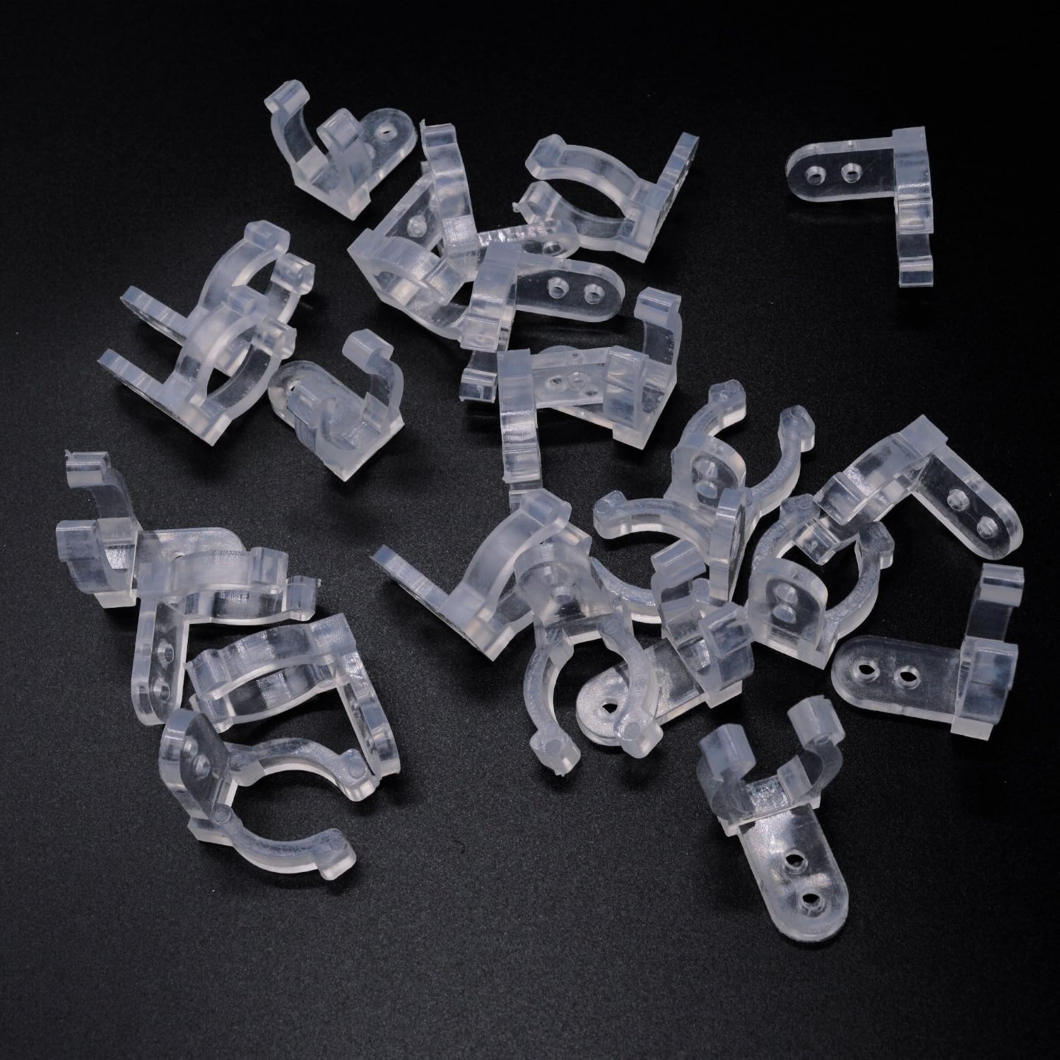 Yushulin 100 PCS 1/2 Inch LED Rope Light Clips Holder with 200 PCS screws Clear PVC Mounting Rope Light Mounting Clips