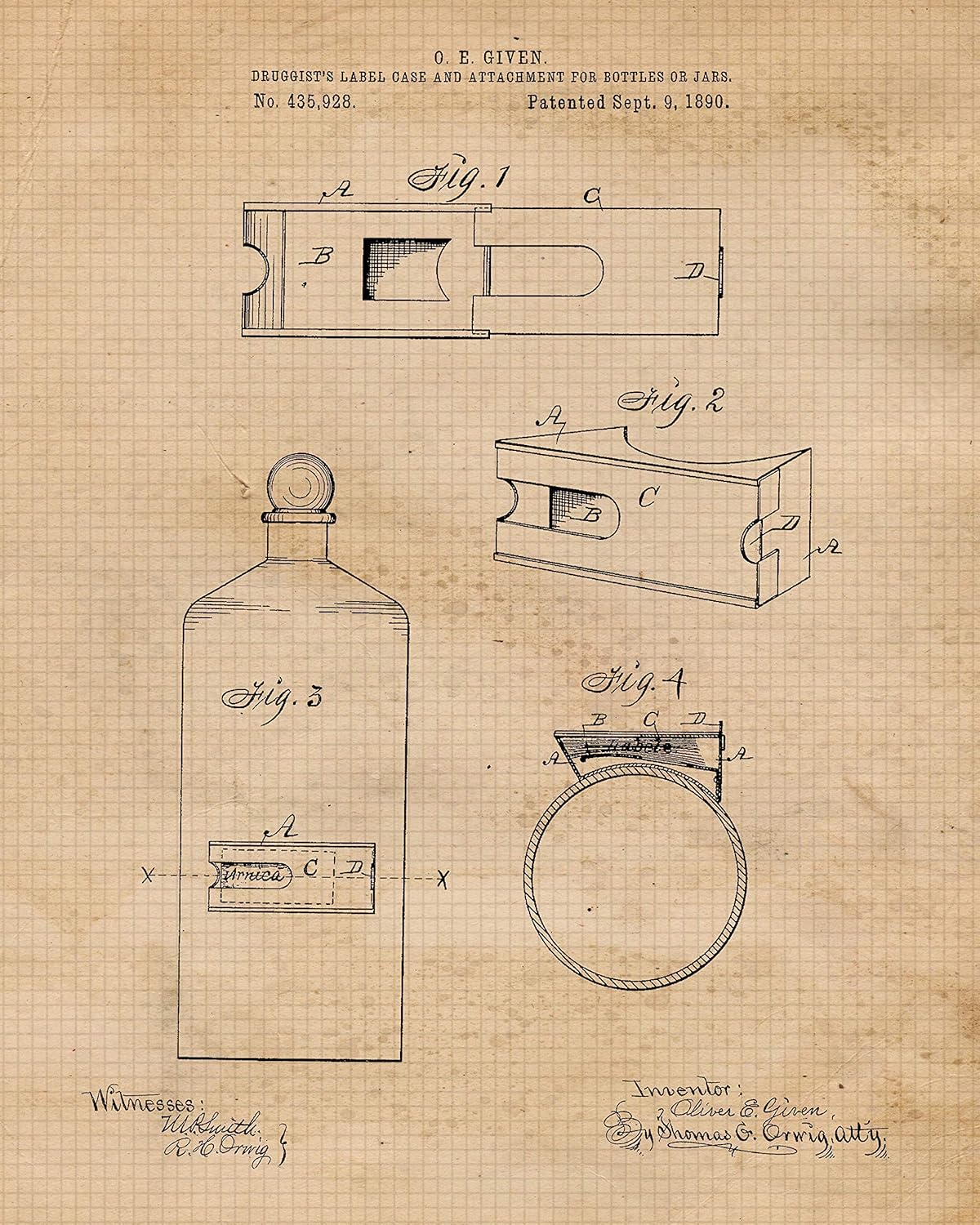 Vintage Pharmacy Patent Prints, 6 (8x10) Unframed Photos, Wall Art Decor for Home Work Office Man Cave Medicine Nutrition Health Shop School College Student Teacher Doctor Nurse Pharmacist