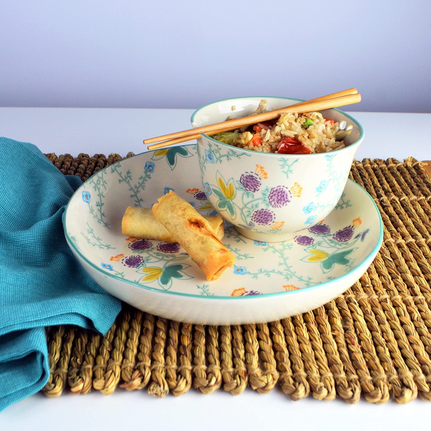 ユーロセラミカ セラミックラーメン丼セット エラコレクション サラダスープ ラーメン丼 2サイズ 箸付き 電子レンジ使用可 ラーメン