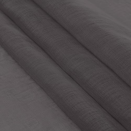 Miniatura 8 de MISS SELECTEX Cenefa corta con pompones para ventana, juego de 2 paneles, cortinas semitransparentes para sala de estar, dormitorio, cortinas